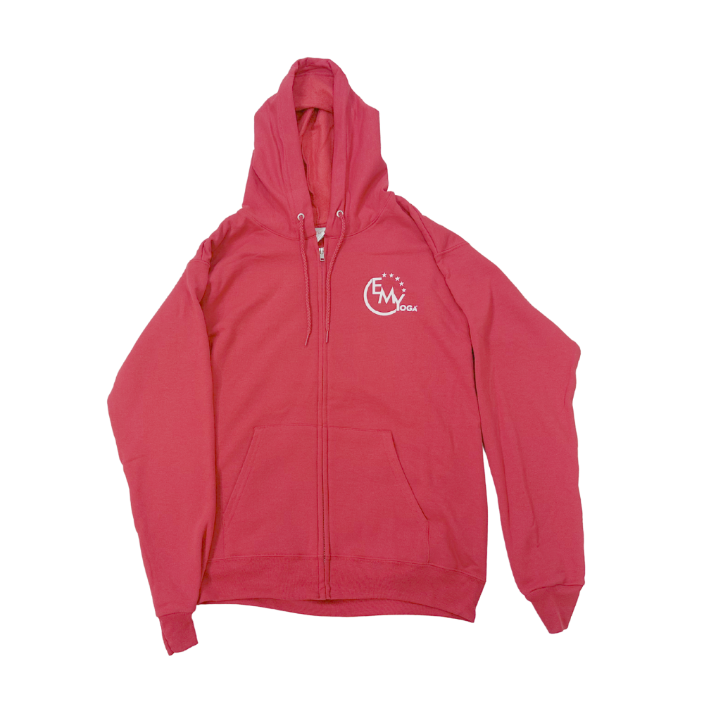 Deep Red Emee Ecosmart Cotton/Poly Zip Up Hoodie