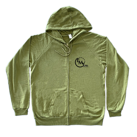 Sage Green Emee Organic Cotton Zip Up Hoodie