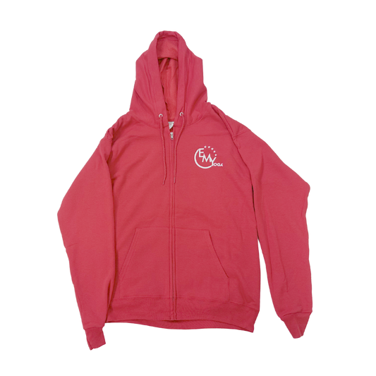 Deep Red Emee Ecosmart Cotton/Poly Zip Up Hoodie